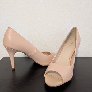 Cream Cole Haan Peep-Toed Heels, Size 7.5